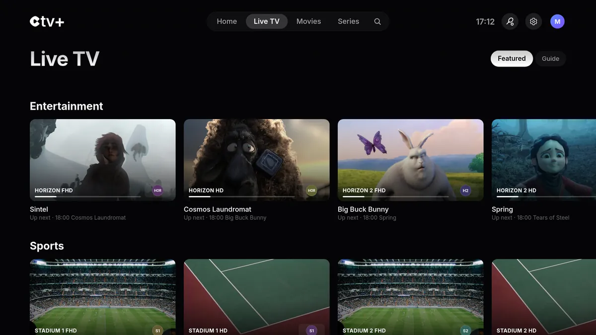 Entertainment channels live in CTV+