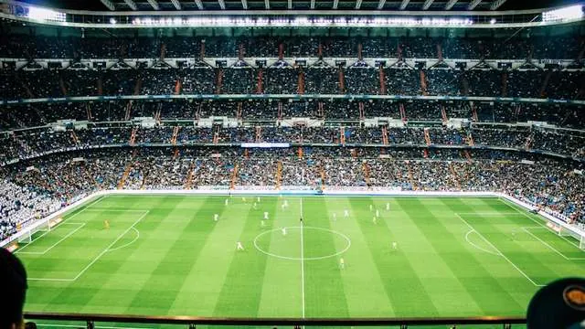 Soccer stadium seen from above