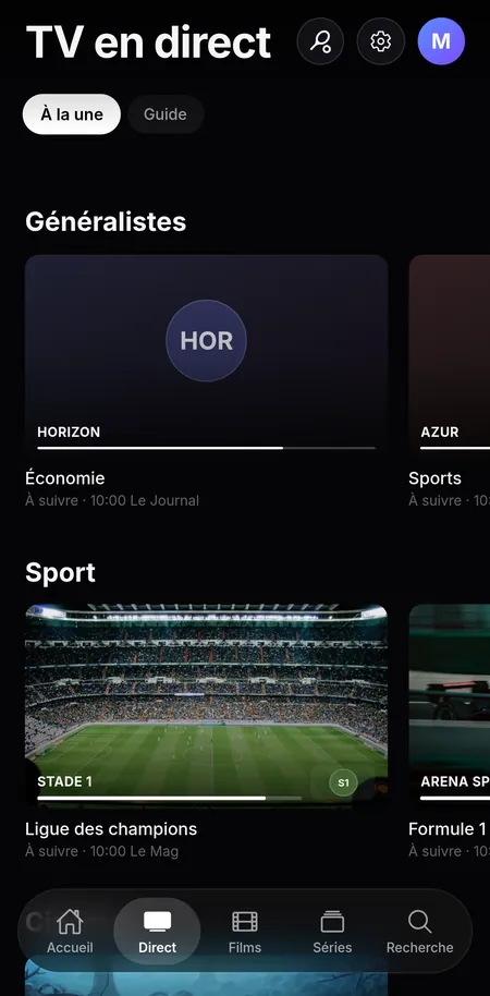TV en direct, chaînes fictives