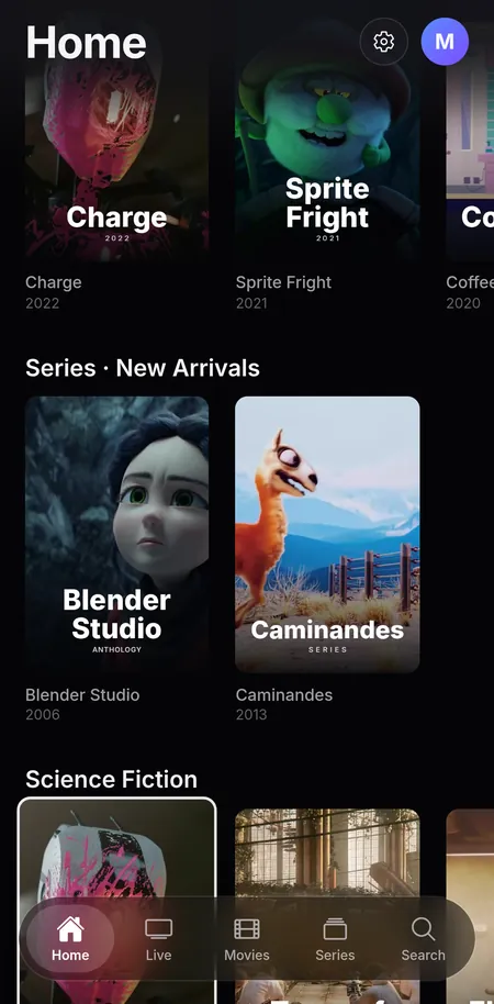 Home screen rows