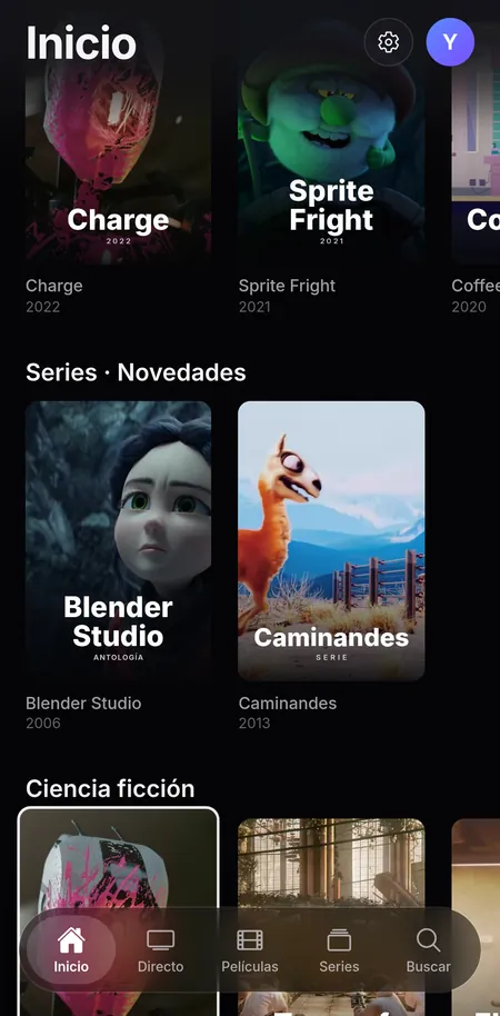 Filas de la pantalla de inicio