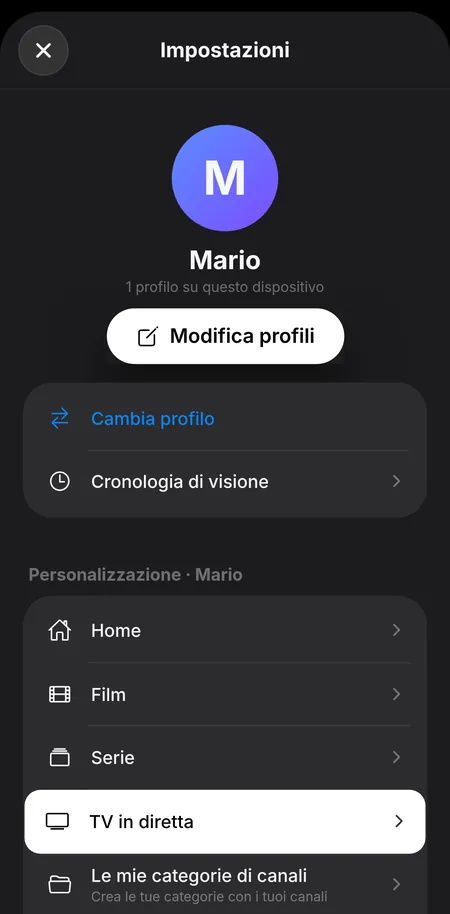 Impostazioni