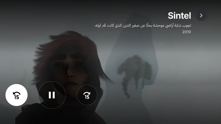 عنوان الحلقة والموسم والملخص أعلى الشاشة
