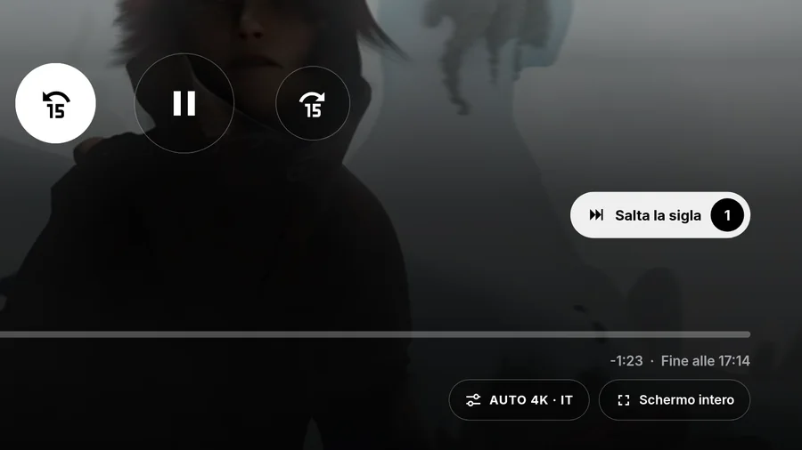 Impostazioni audio e sottotitoli del player